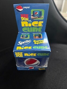 Needoh Pepsi Blue Squishy Cube with Red & White Logo